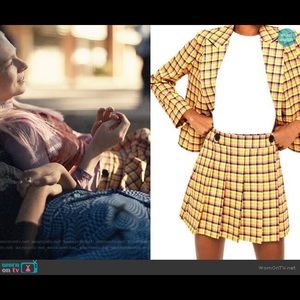 Euphoria Jules Topshop Yellow Pink Plaid Skirt